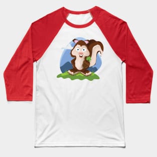 Cute Cartoon Squirrel Baseball T-Shirt